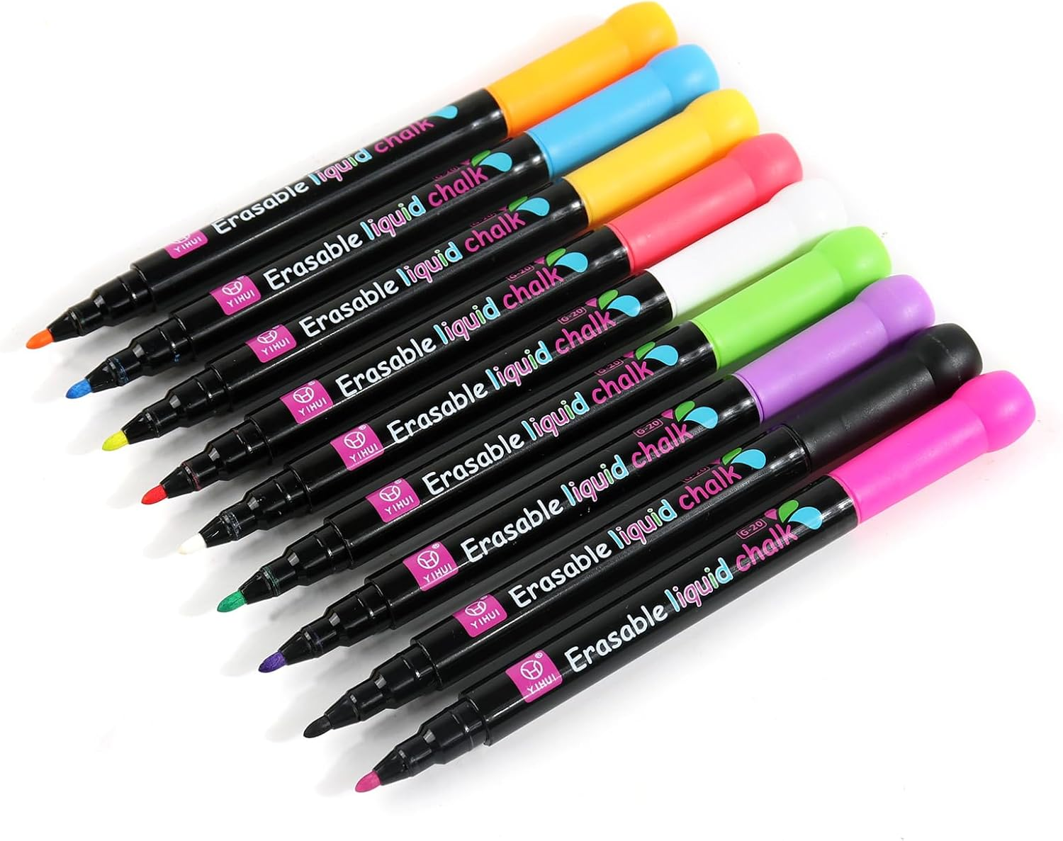 MIZEXE Liquid Chalk Markers for Acrylic Fridge Planner, Glass & Mirrors, Wet Erase Markers, 9 Vibrant Colors, 1Mm Fine Tip image number 1