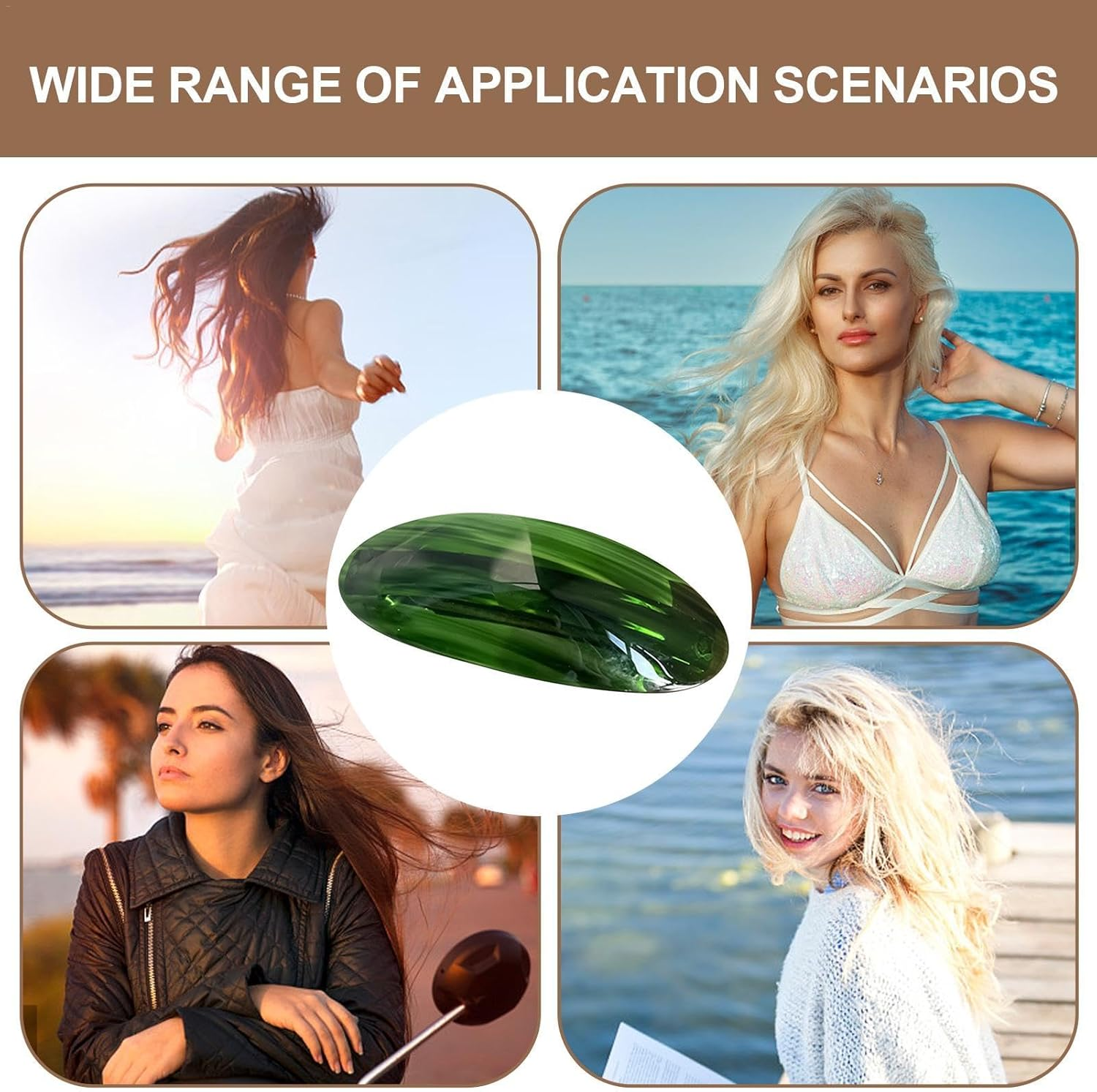 French Barrette Hair Clips - Retro Style Hair Clips | Clasp Strong Hold Grip Hair Barrette Oval for Thick Fine Hair, Vintage Hair Pins, Hair Accessories image number 2