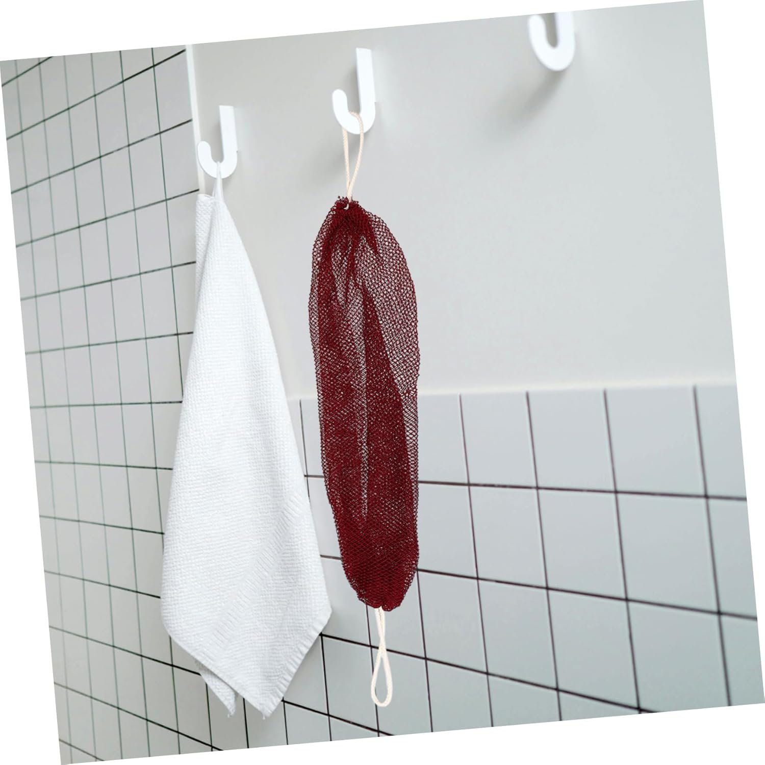 CALLARON 2Pcs Exfoliating Bath Sponge African Net Design Body Scrubber for Shower Back Loofah for Men Women and Yellow Material Exfoliating Net Sponge image number 5