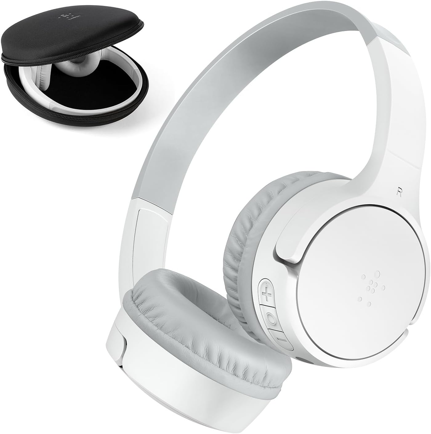 Belkin Soundform Mini Wireless Kids Headphones with Built-In Microphone and Fun Stickers, 30 Hours Playback - Over-Ear Headphones for Teaching, Holidays, Iphone, Ipad, Galaxy - Blue - Black image number 2