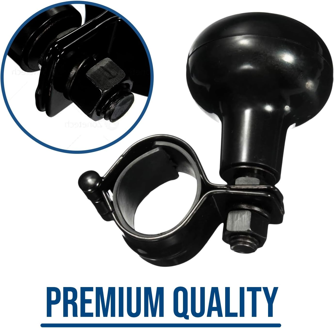 Zento Deals Classic Black Universal Fit Vehicle Steering Wheel Suicide Spinner Premium Quality Power Handles (Black 2) image number 5