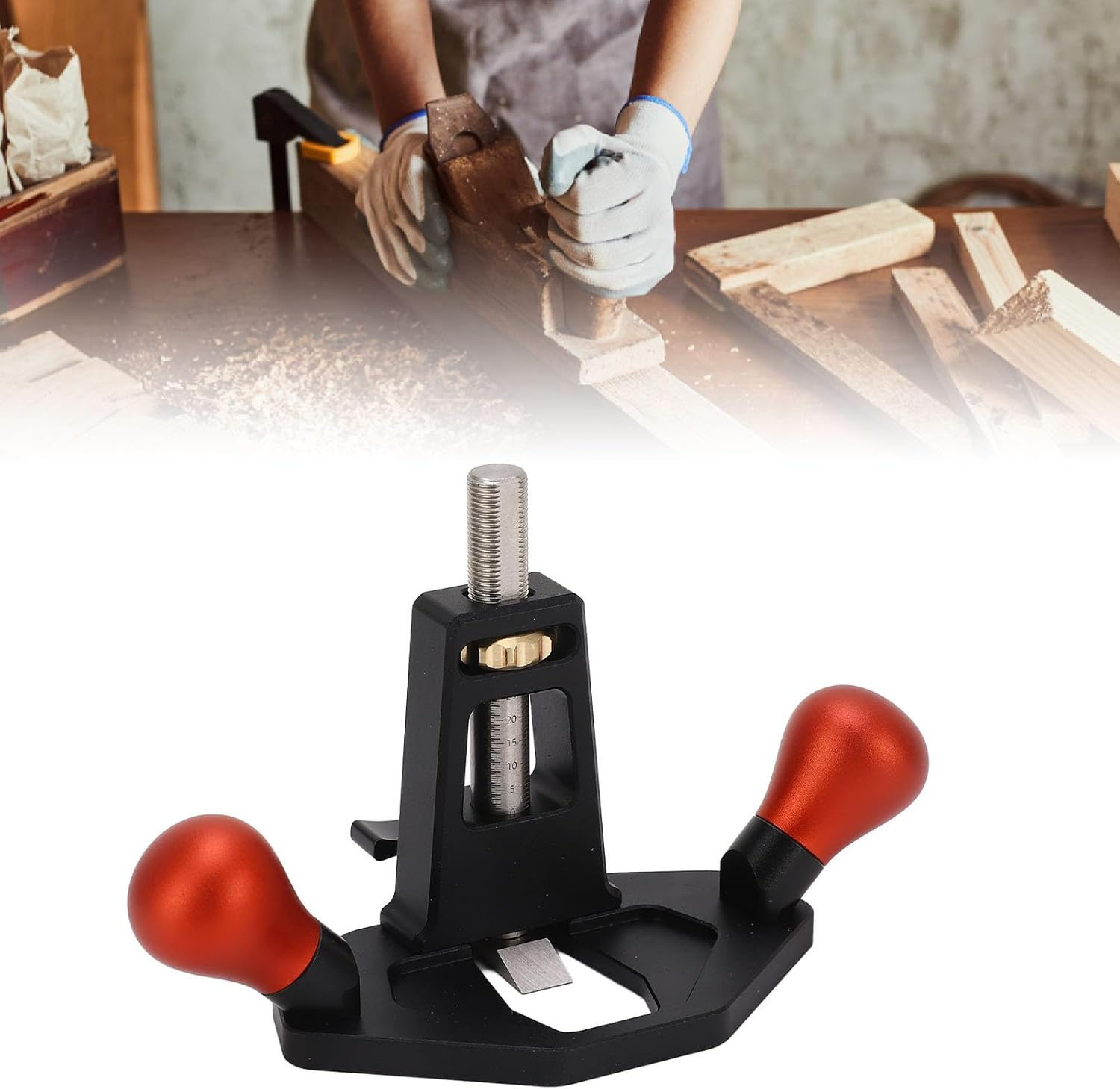 Woodworking Mastery with Router Plane Single Line Planer Crafted for Details Ebony Trimming Plane with Anodal Oxidation Blade for Smooth Finish Butcher Tool Anode image number 4