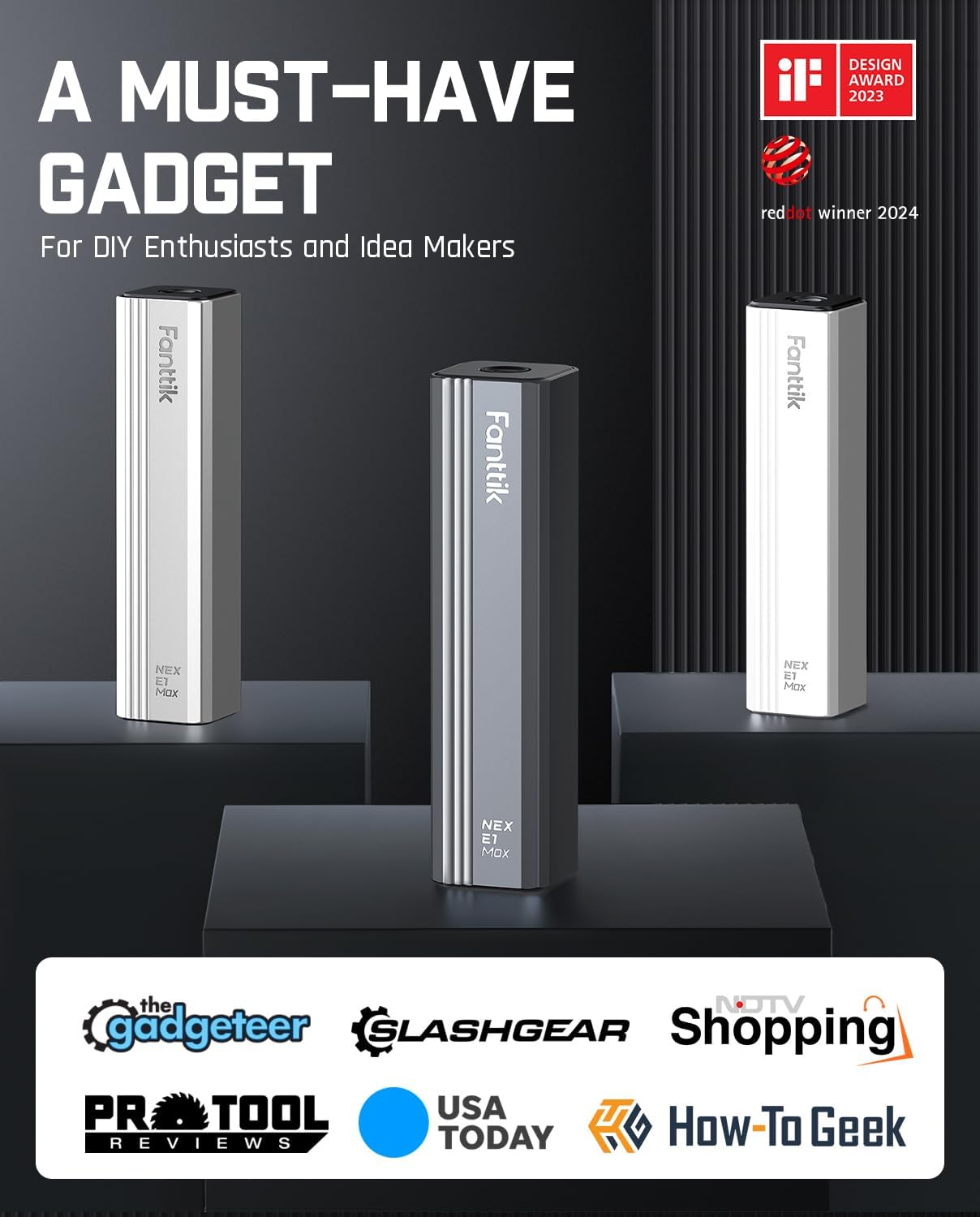 Fanttik E1 Max 3.7V Electric Screwdriver, Mini Precision Screwdriver Set, 50 Magnetic Bits, Magnetic Storage, 5/32&lsquo;&rsquo;Hex, Repair Tool Kit for Electronics Phone Camera Laptop Watch (Grey)