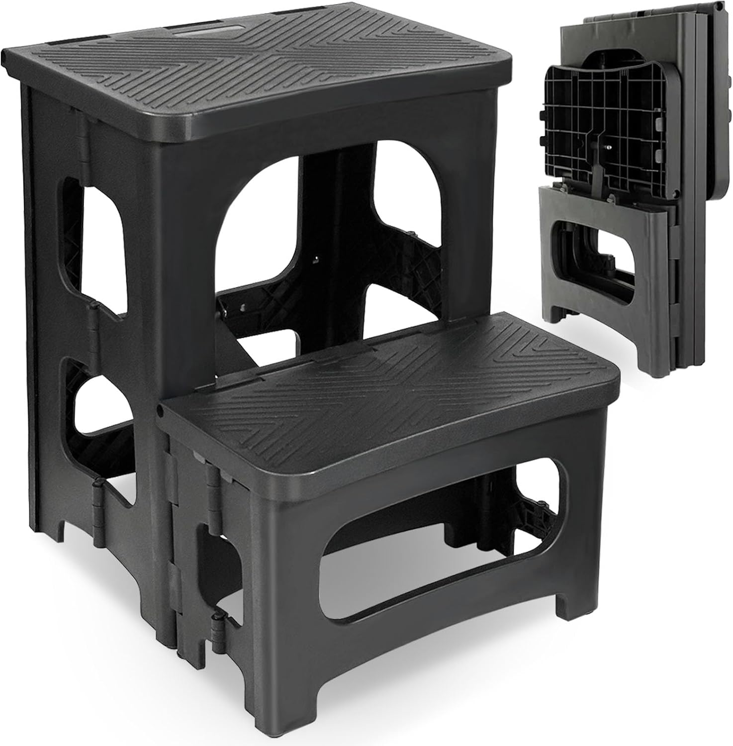 Folding 2 Step Stool, SAILESI Non-Slip Portable Fold Stools, Capacity of 300Lbs, Collapsible Footstool for Adults or Kids, Stepstool for Home Kitchen Bedroom Office Bathroom Toilet Potty Training image number 5