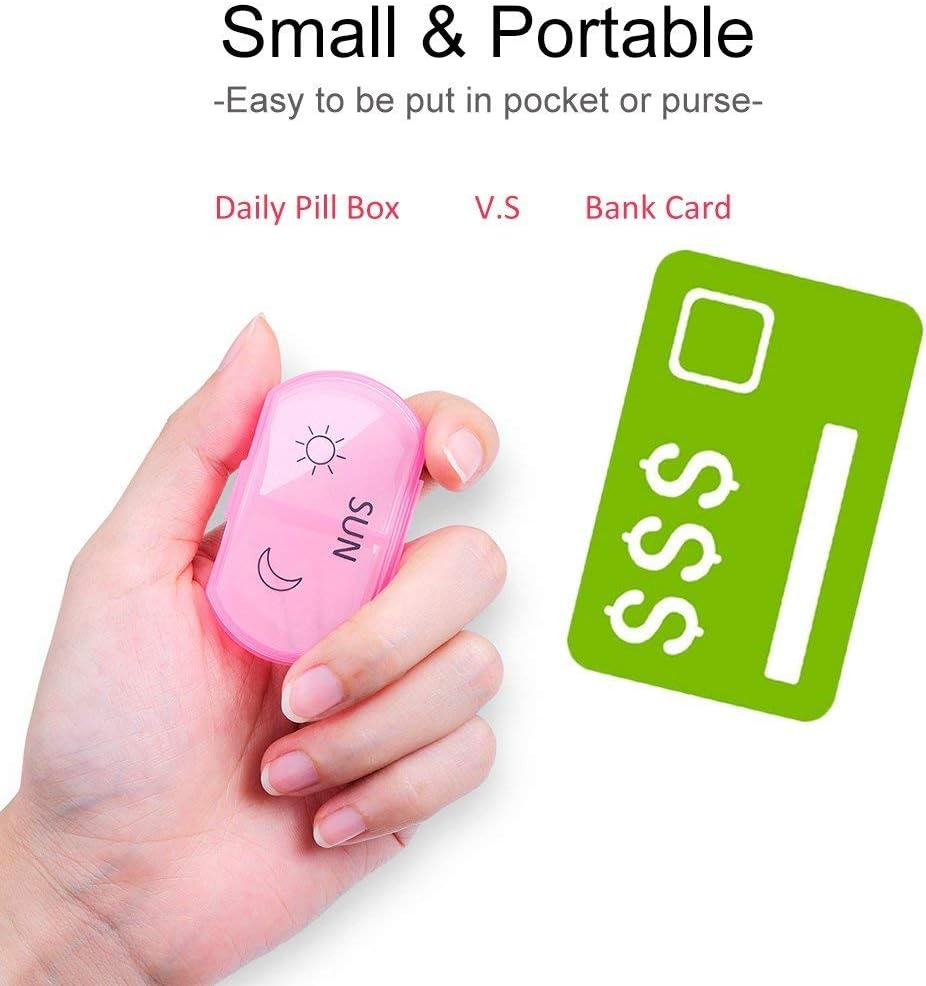 Pill Box for 7 Days, Pill Box with 2 Compartments (Rainbow) image number 6