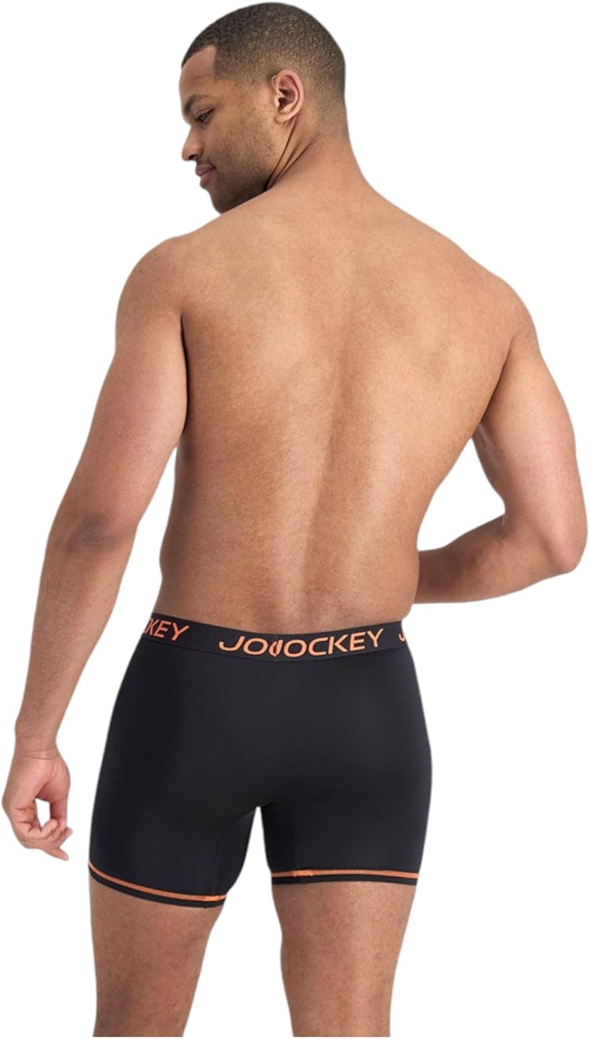 Jockey 2 X Mens Performance Active Midway Micro Trunks Black Underwear L