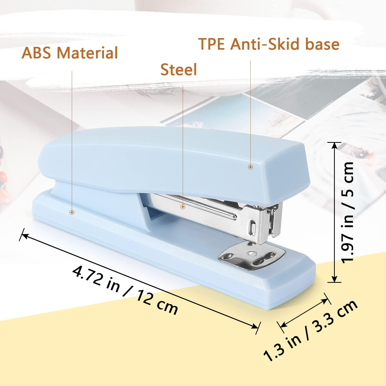 Tamaki Office Stapler, Blue, Modern Style, 80 Staples, 20 Sheet Capacity - Blue image number 4