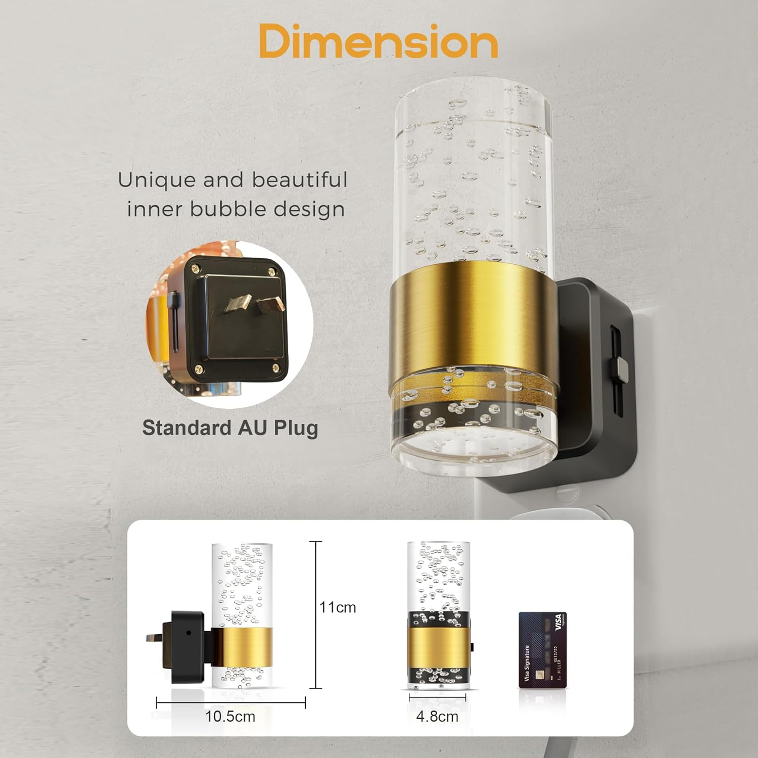 Night Lights Plug into Wall, 2 Pack 3000K Dimmable Nightlight with 0-100 LM Adjustable Brightness, Modern Automatic Plug in Night Light with Light Sensor for Hallway Bedroom image number 4