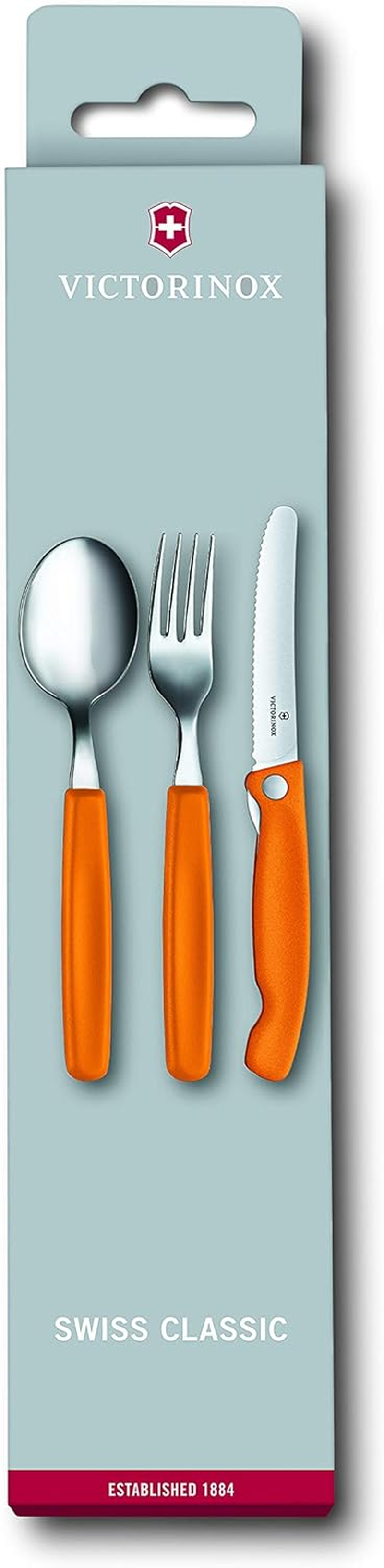 Victorinox, Swiss Classic, Professional Cutlery Set, 3-Piece Set, Extra Sharp Blade, Serrated Edge, 11 Cm, Robust Plastic Handle, Stainless Steel, Orange image number 4