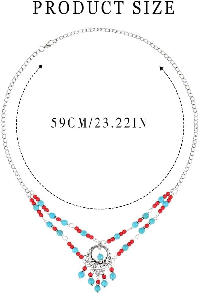 Fashband Boho Head Chain Silver Beads Headpiece Vintage Tassel Hair Accessories Festival Headband for Women and Girls image number 6