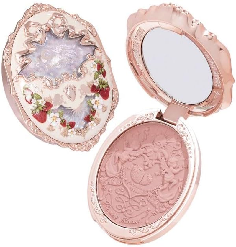 Flower Knows Strawberry Series Blush Palette Embossed Delicate Blush Long-Lasting Natural Glow for Confidence (C03, K)