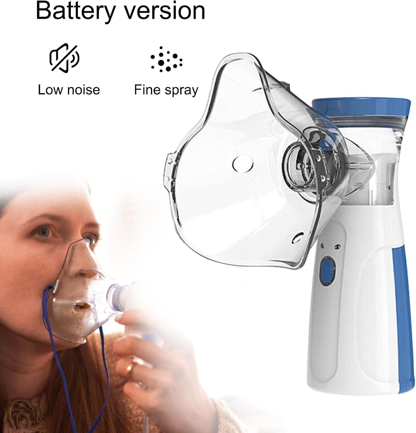 Inhalator, Portable Inhaler for Adults and Children, Low Noise Inhaler with 2 Mask and Mouthpiece, Hand Nebulizer Set, Effective Treatment of Respiratory Diseases image number 3