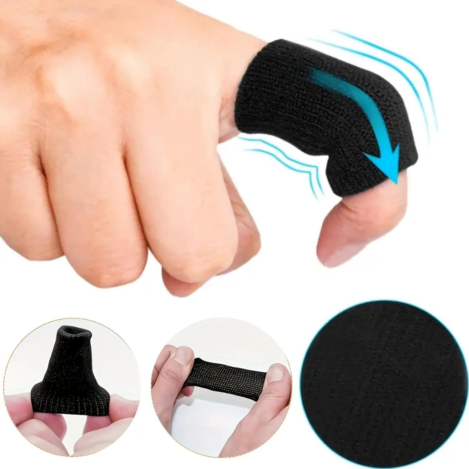 Quhoxdye10Pcs Oval Finger Splints & Sleeves Kit, 6 Pcs Graduated Oval Trigger Finger Splint & 4 Finger Sleeves Supoort Brace,Trigger Finger Splints for Thumb, Index, Middle, Pinky or Ring Finger image number 4