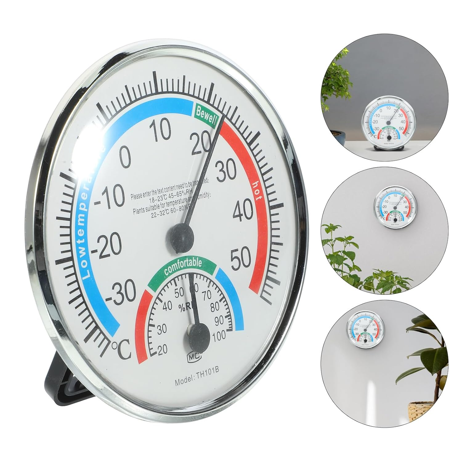 SEWACC Indoor Outdoor Thermometer Hygrometer Accurate Temperature Humidity Gauge for Garden Greenhouse Office Bedroom with Abs Material Dual Measurement image number 1