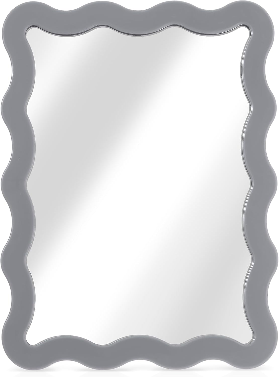 Leinuosen Scalloped Magnetic Locker Mirror 5''X7'' Small Real Glass Makeup Mirror with Magnetic Backing Cute Locker Decorations for Office Cabinet Lockers Accessories(Light Pink)