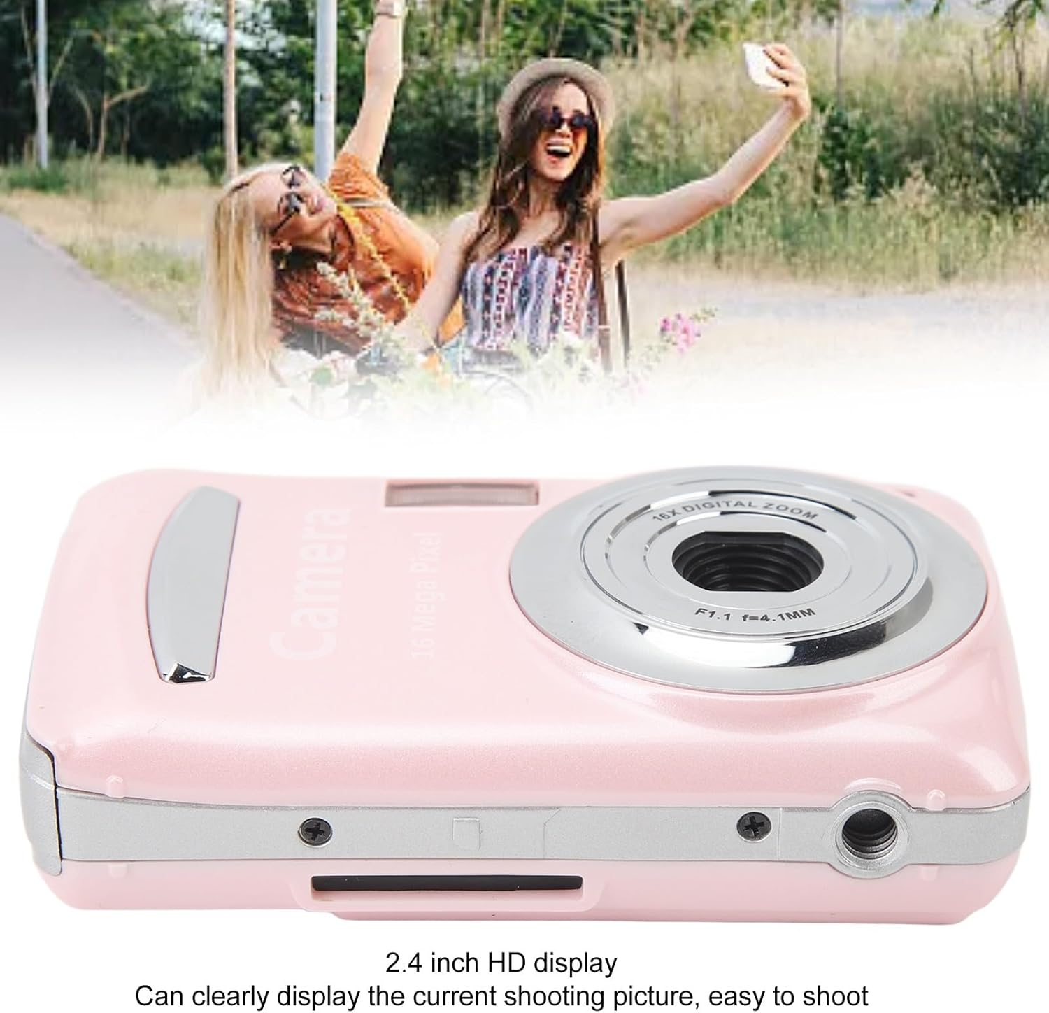 16MP Digital Camcorder for Photography Video, 1080P Auto Focus Action Camera with 16X Digital Zoom/2.4 in LCD Screen, Small Compact Point and Shoot Digital Cameras for Kids image number 4