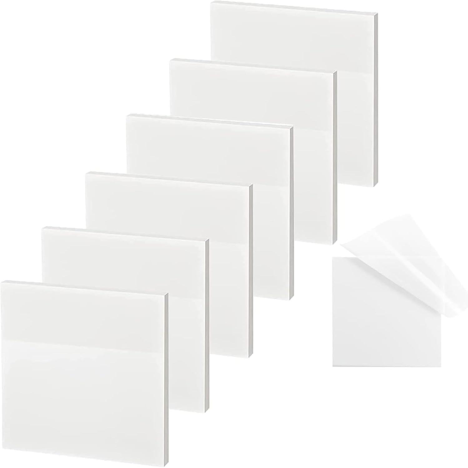 UKKQES Transparent Sticky Notes - 3X3 Inch 6 Pads/300 Sheets Clear Sticky Notes Waterproof Self-Adhesive Translucent Sticky Note Pads for Books Annotation, See through Sticky Notes for School & Office image number 1