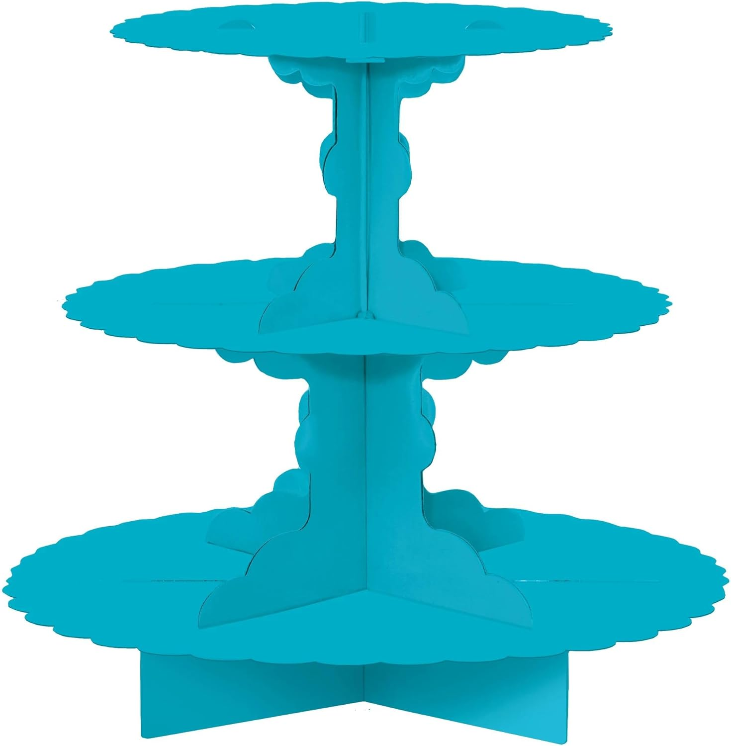 3 Tier Cupcake Treat Stand Caribbean Blue