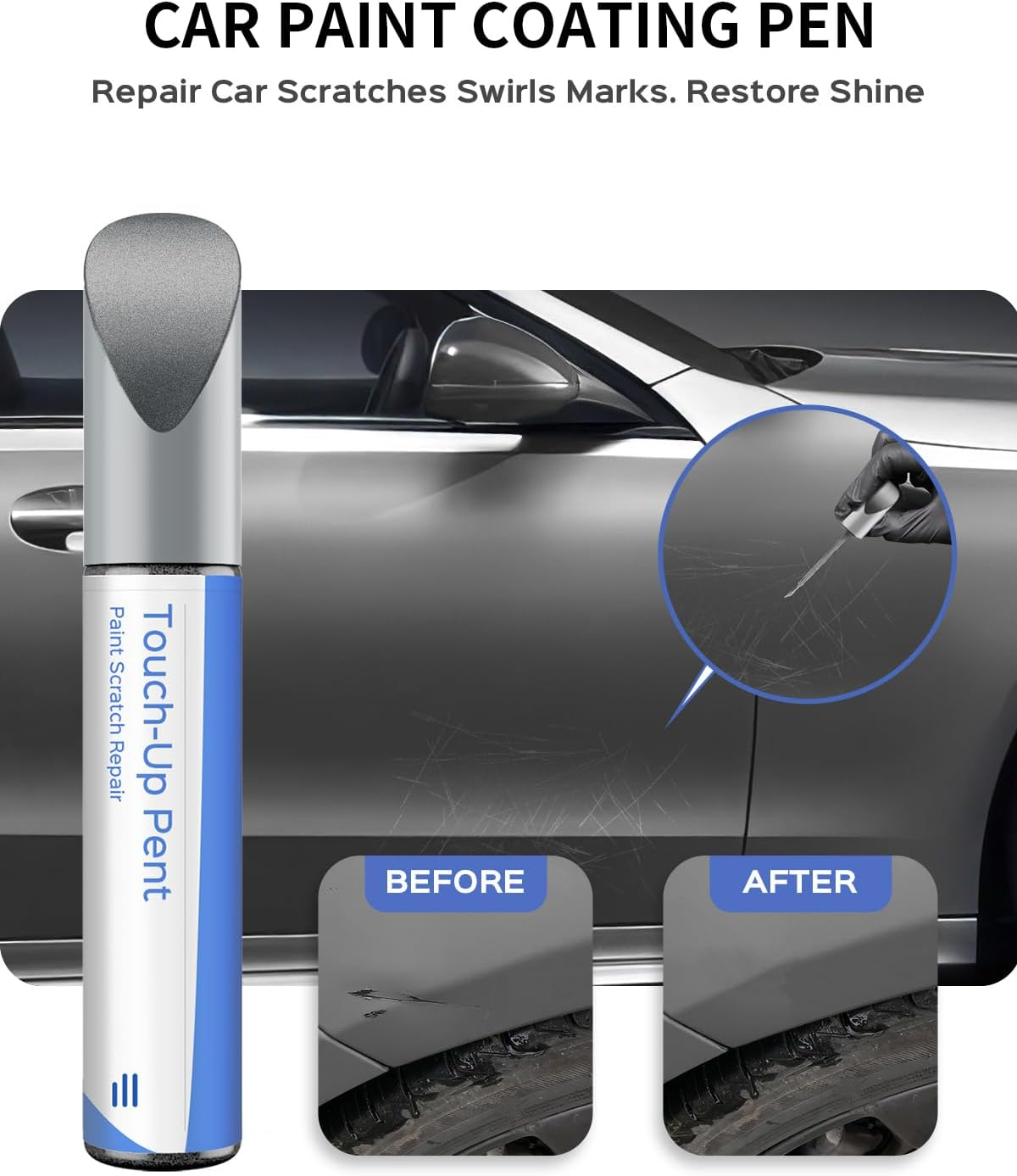 775/9775 Iridium Silver Metallic Touch up Paint Compatible with Mercedes-Benz Exact Match&ndash;Chips and Nicks Touch Up image number 6