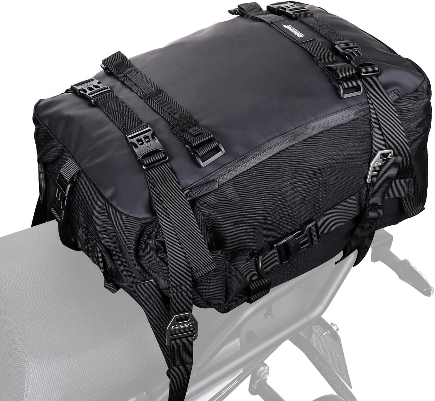 Rhinowalk Motorcycle Pannier Bag, 20L, Black, Multifunctional Rear Rack Trunk Motorcycle Seat Bag, Motorbike Saddle Bag image number 3