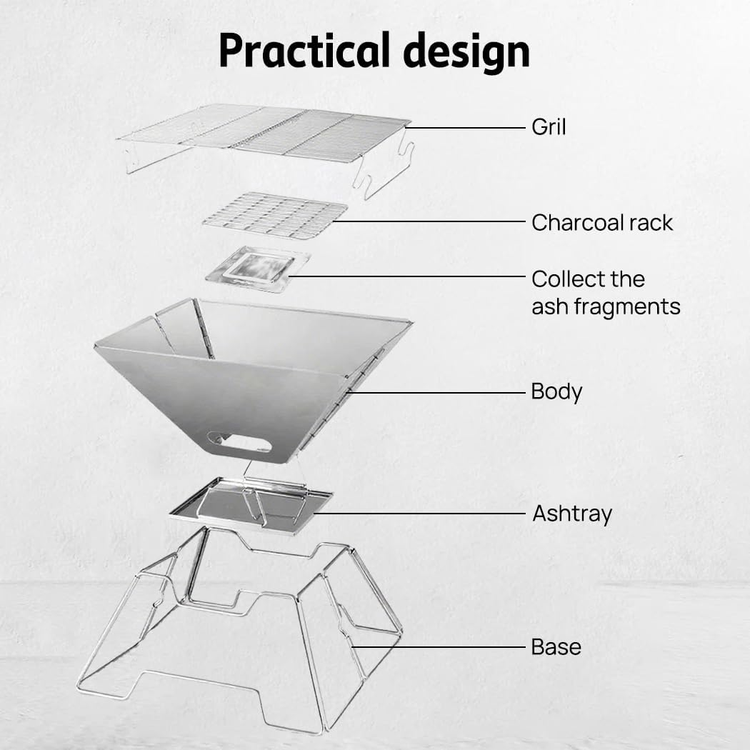 Portable Charcoal Grill Charcoal Grill with Wheels and Storage Holder for Camping, Picnic, Barbecue Red (2 in 1 BBQ Grill) image number 1