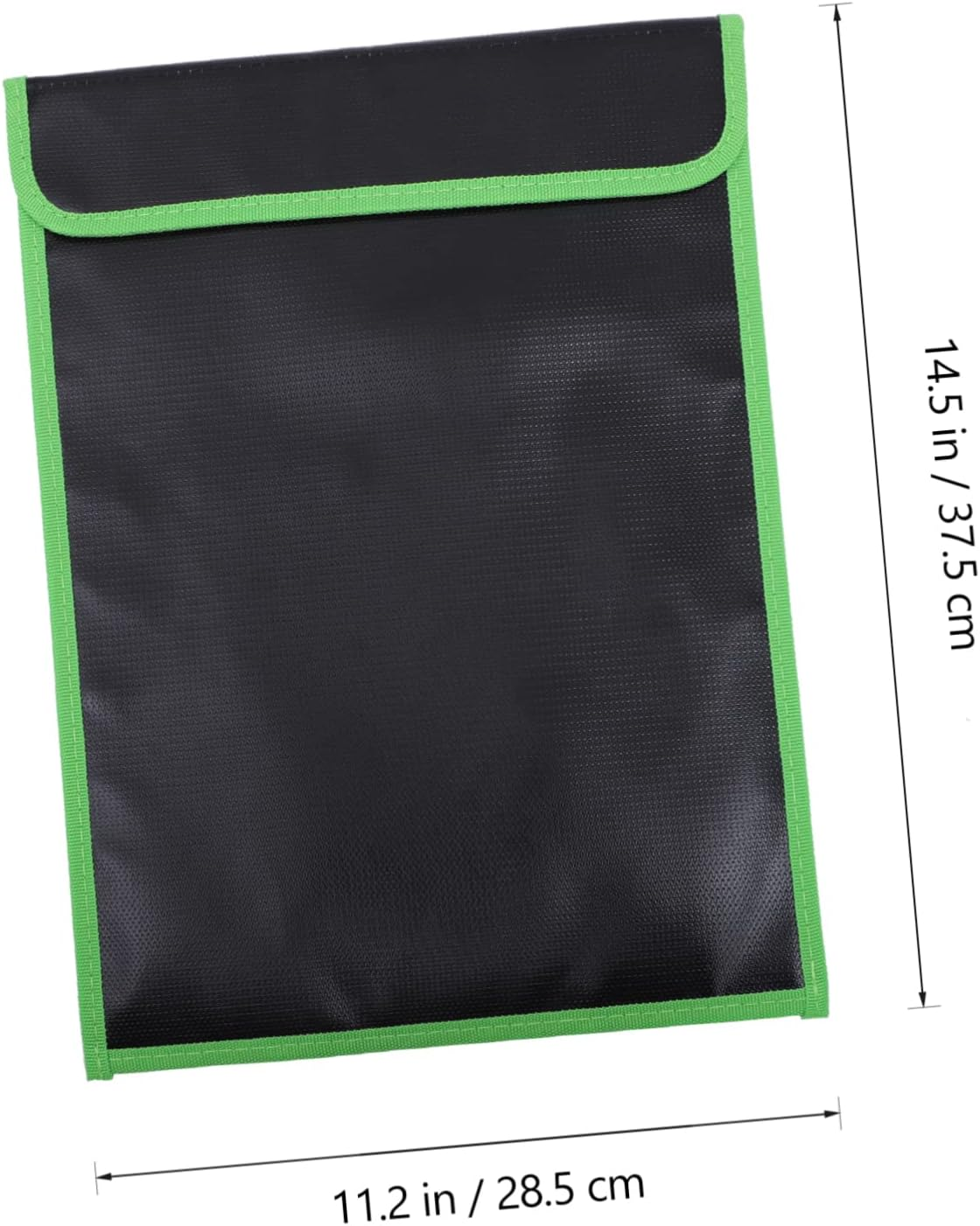 Jojofuny Fireproof File Bag 37.5X28.5Cm Waterproof Document Holder Portable Fireproof File Pouch Black Green Trim Suitable for Document Storage image number 5