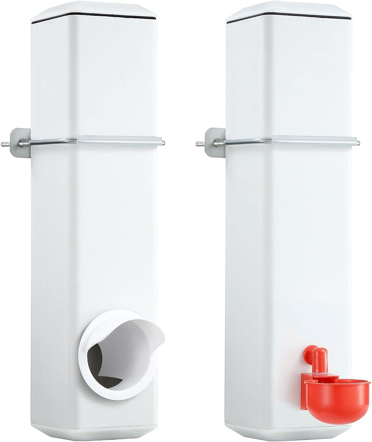 Pet Scene Chicken Feeder Water Set 4L,Automatic Gravity Feeder Water Dispenser for Poultry Food Drinker Chook Chick Duck Drinking Cup Plastic image number 6