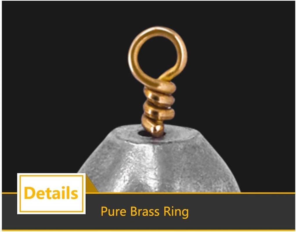 Fishing Sinker Weights Assortment Kit, 3.5G/5G/7G/10G/14G Iron Sea Fishing Sinker Weights Set for Outdoor Fishing, Pack of 50