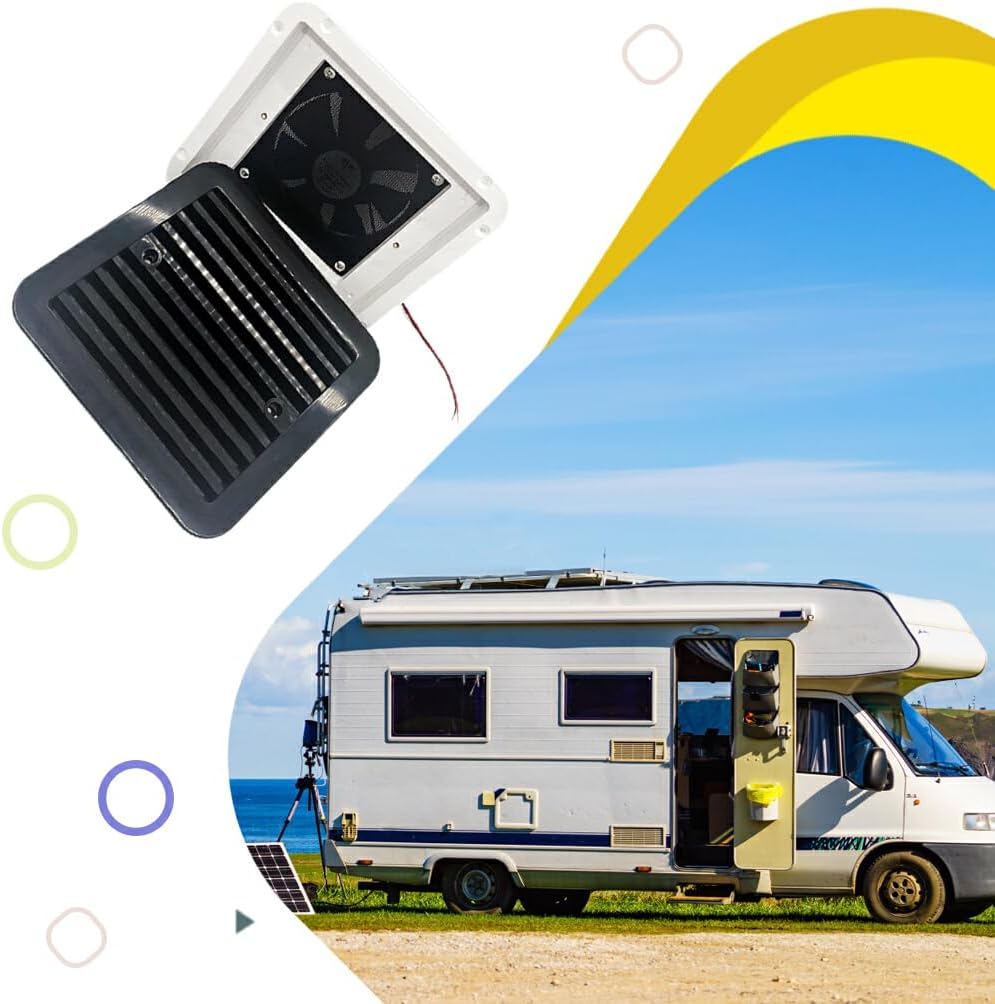 RV Wall Ventilation Fan Fits RV Camper Motorhome Boat Rated Voltage 12V Ventilation Exhaust Fan Hood Fan for Bathroom, Black image number 4