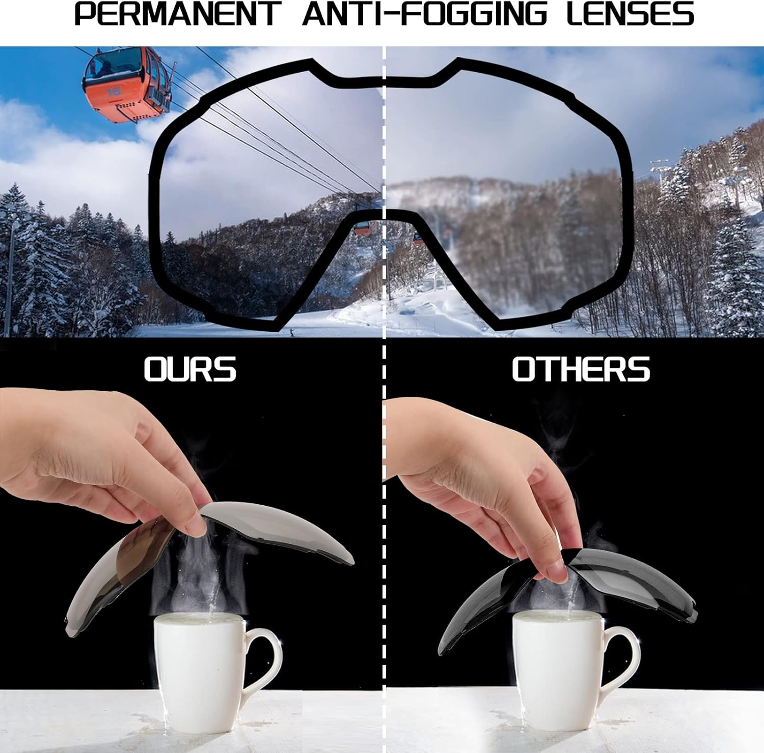 FEISEDY Ski Goggles, anti Fog UV400 Protection Snowboard Snow Goggles for Men Women Adult B2961 - Pink Mirrored Vlt 45 image number 3