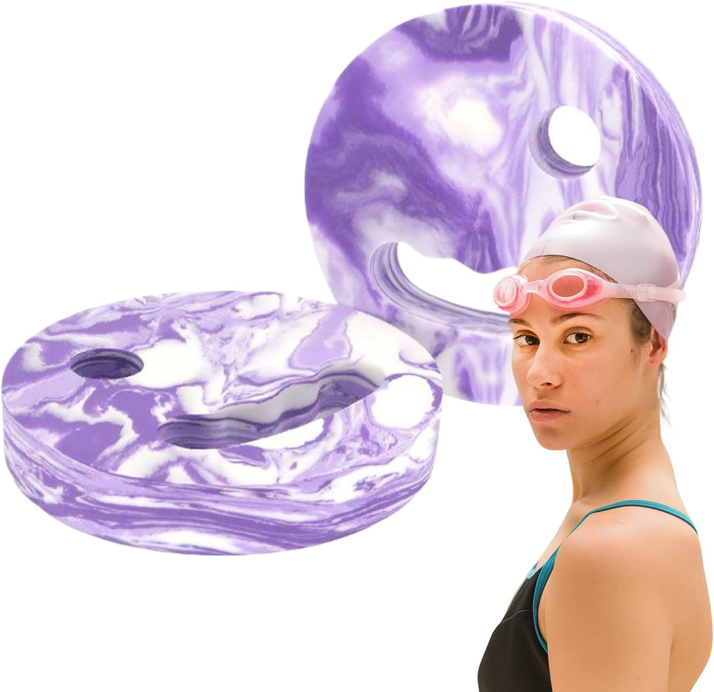 Aquatic Fitness Discs | EVA Fitness Discs for Swimming | Flotation Swimming Resistant Exercise Aid for Youth Men Teens Girls Beginners Boys image number 2