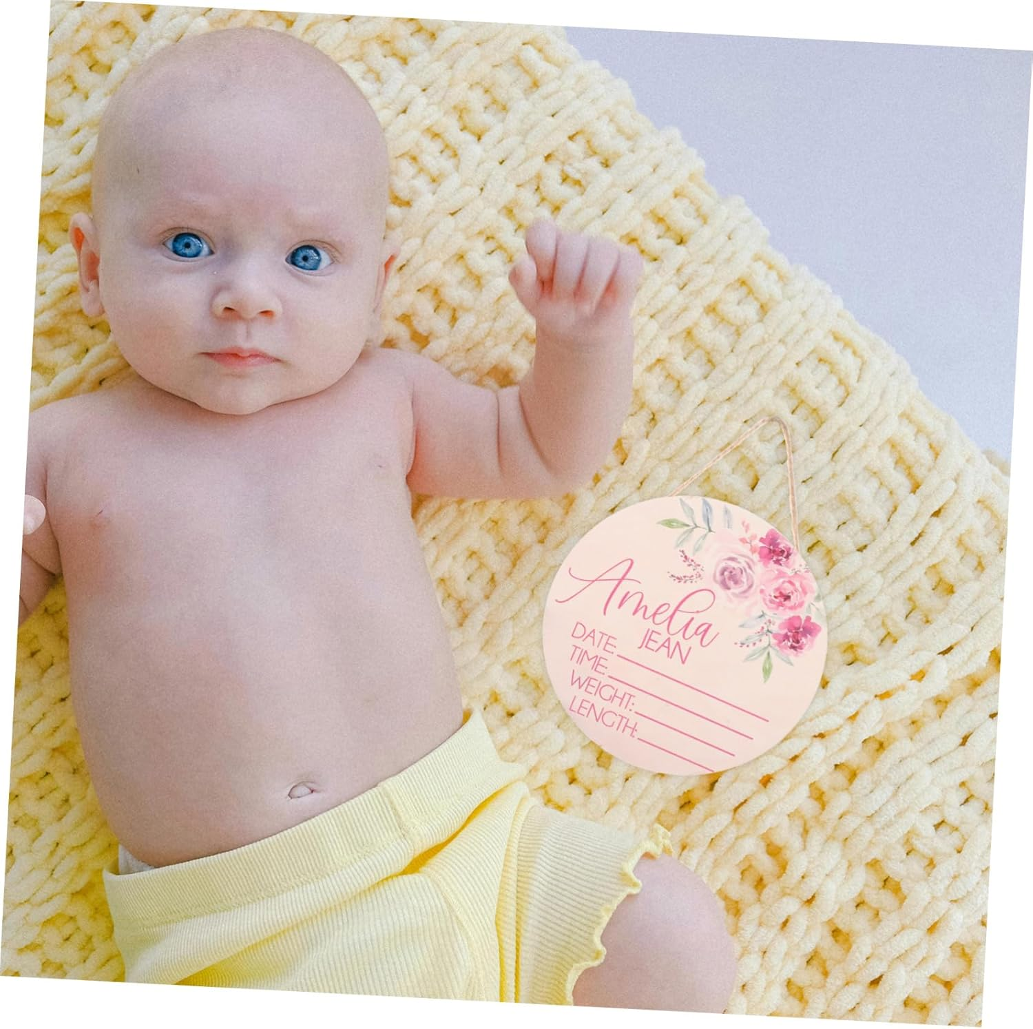 Toyvian 2Pcs Birth Announcement Sign 'S Name Shower Decorations Newborn for Nursery image number 1