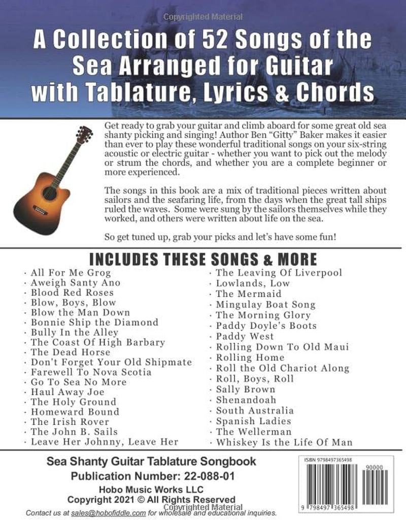 The Sea Shanty Guitar Tablature Songbook: 52 of the Best-Known Traditional Sea Songs & Shanties Arranged for Guitar image number 1