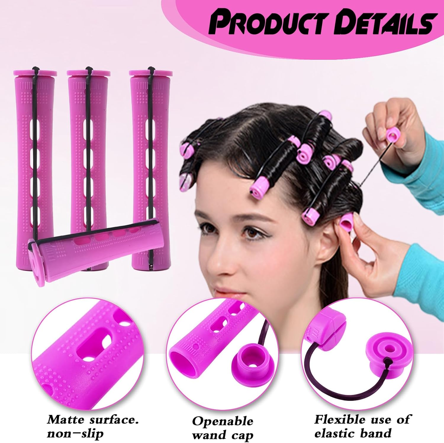 Complete Perm Set - Light Curls without Heat, Smaller Curls with Curling Iron, Curler for Perms, Small Curlers, Overnight Curlers, Papilots, Lace Paper (30 Pieces) image number 4