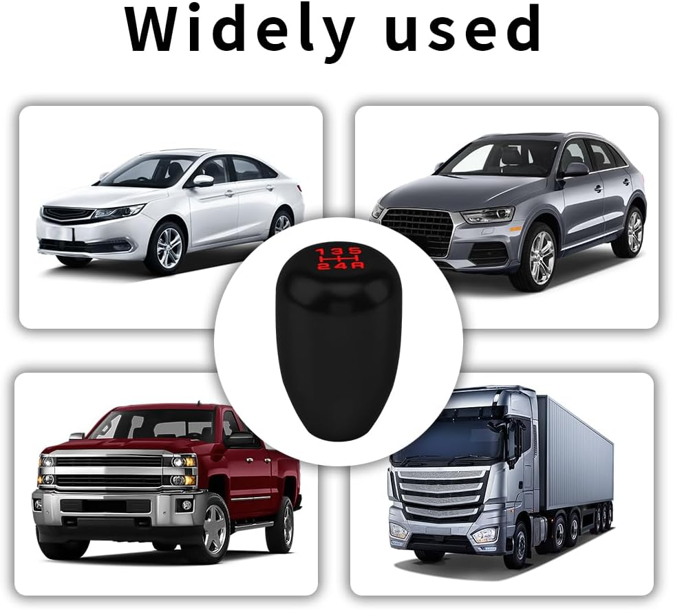 Kutyun Shifter Knob, Gear Shift Knob, Shift Lever Knob, Weighted Shift Knob 5 Speed, Car Stick Shift Knob with Adapter, Aluminum Alloy Manual Shift Knob, Car Accessories for Most Vehicles (Black) image number 3