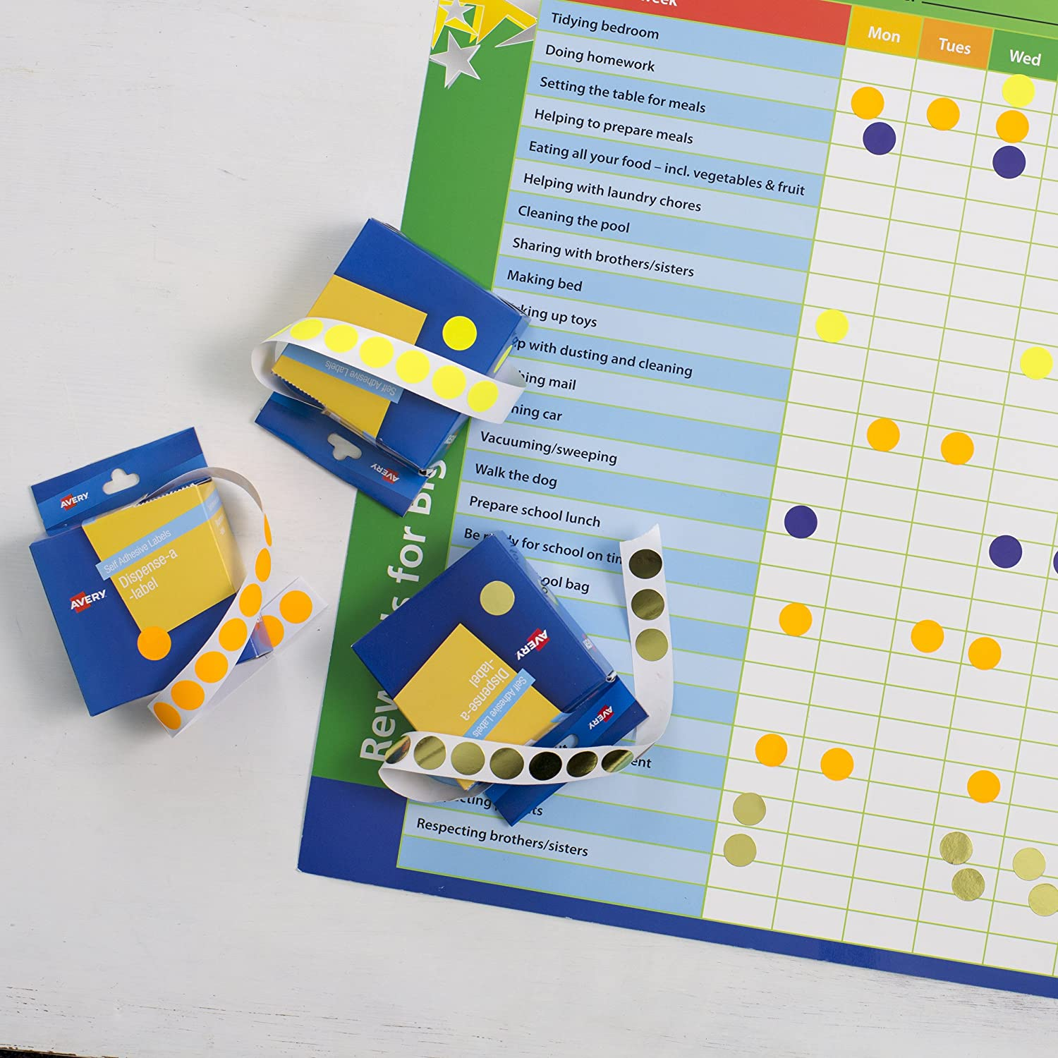 Avery Red Circle Dispenser Labels, 24 Mm Diameter, 500 Labels (937243)