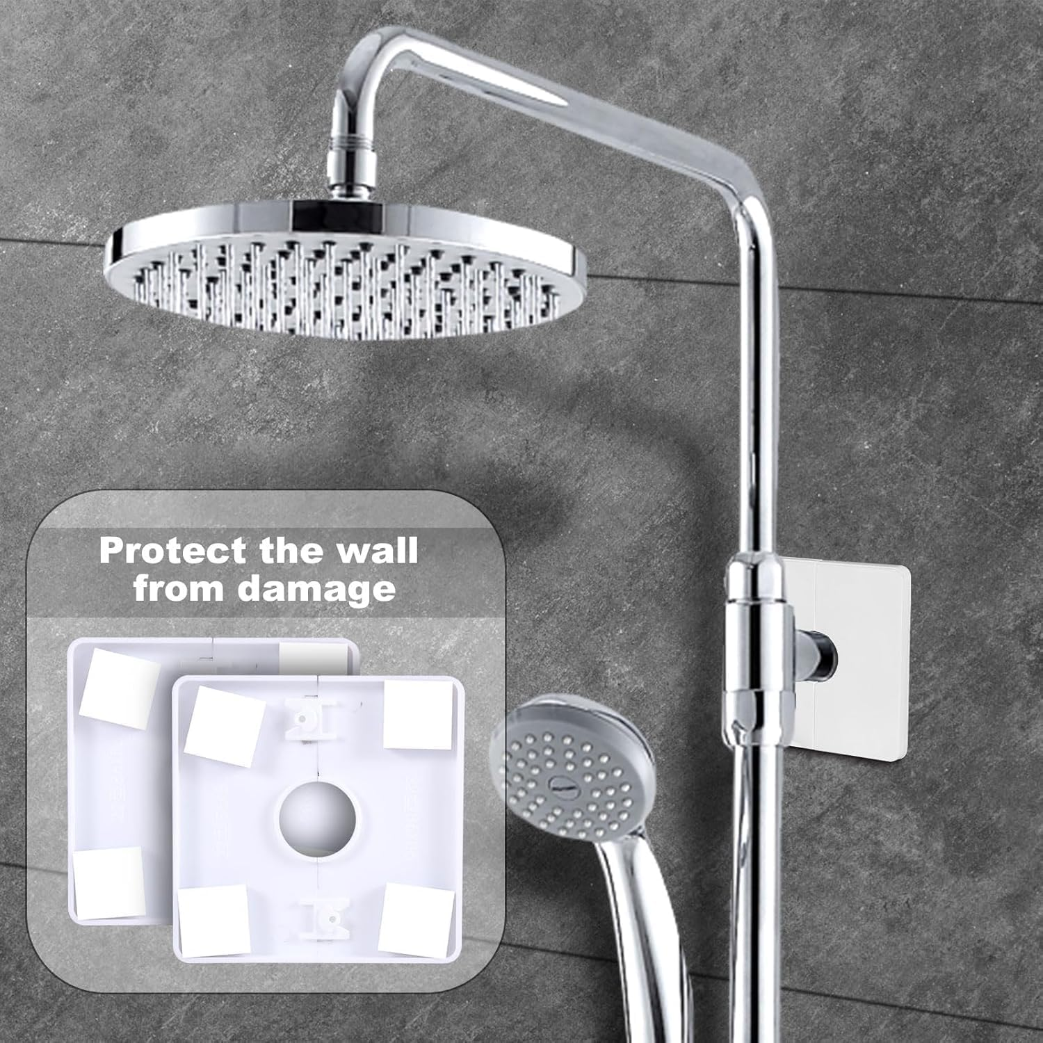 Square Plumbing Cover Plate,6Pcs Self Adhesive Pipe Plate Covers,Self-Adhesive Wall Hole Cover Square Pipe Cover Shower Pipe Covers,Abs Plastic Square Pipe Wall Covers Self-Adhesive Pipe Plate Covers image number 1