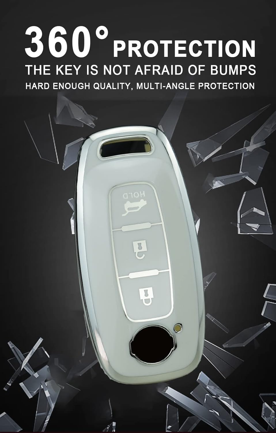 Ontto TPU Car Key Case Fit for Nissan Qashqai Altima Teana Ariya X-Trail T33 Qashqai J12 2022 2023 Smart Key Box Key Shell Key Holder Keychain Accessories Protector 3 Button