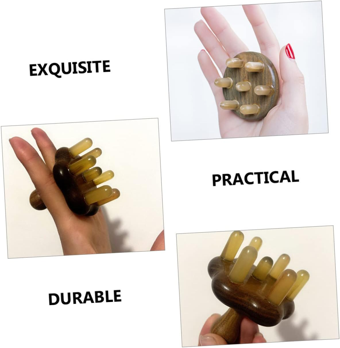 Beatifufu 3Pcs Wide Tooth Scalp Brush Massager Comb for Head Massage Acupoint Relief Tool Static Hair Care image number 1