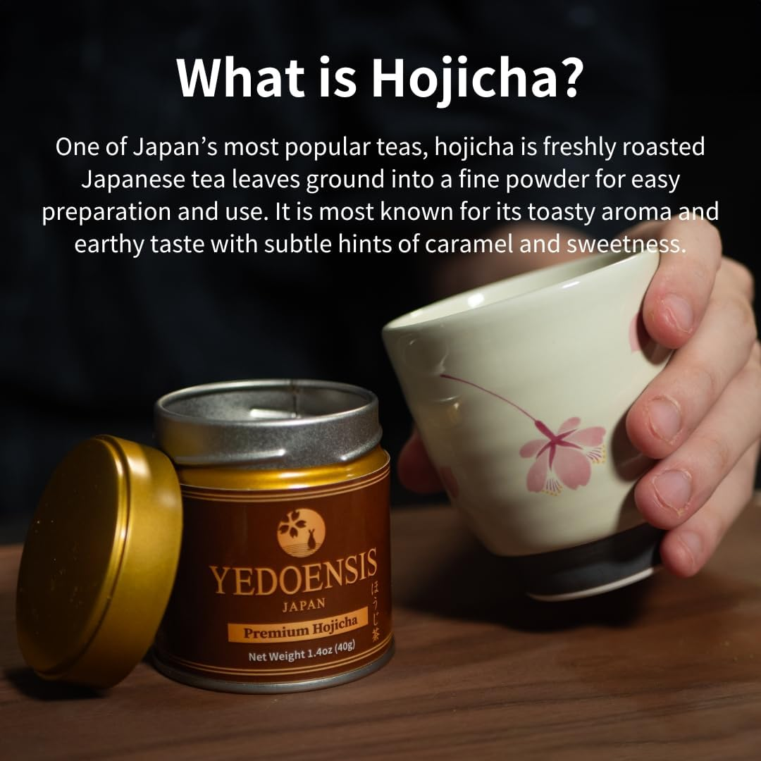 YEDOENSIS Premium Hojicha - Authentic Japanese Roasted Green Tea Powder (40G Tin) image number 3