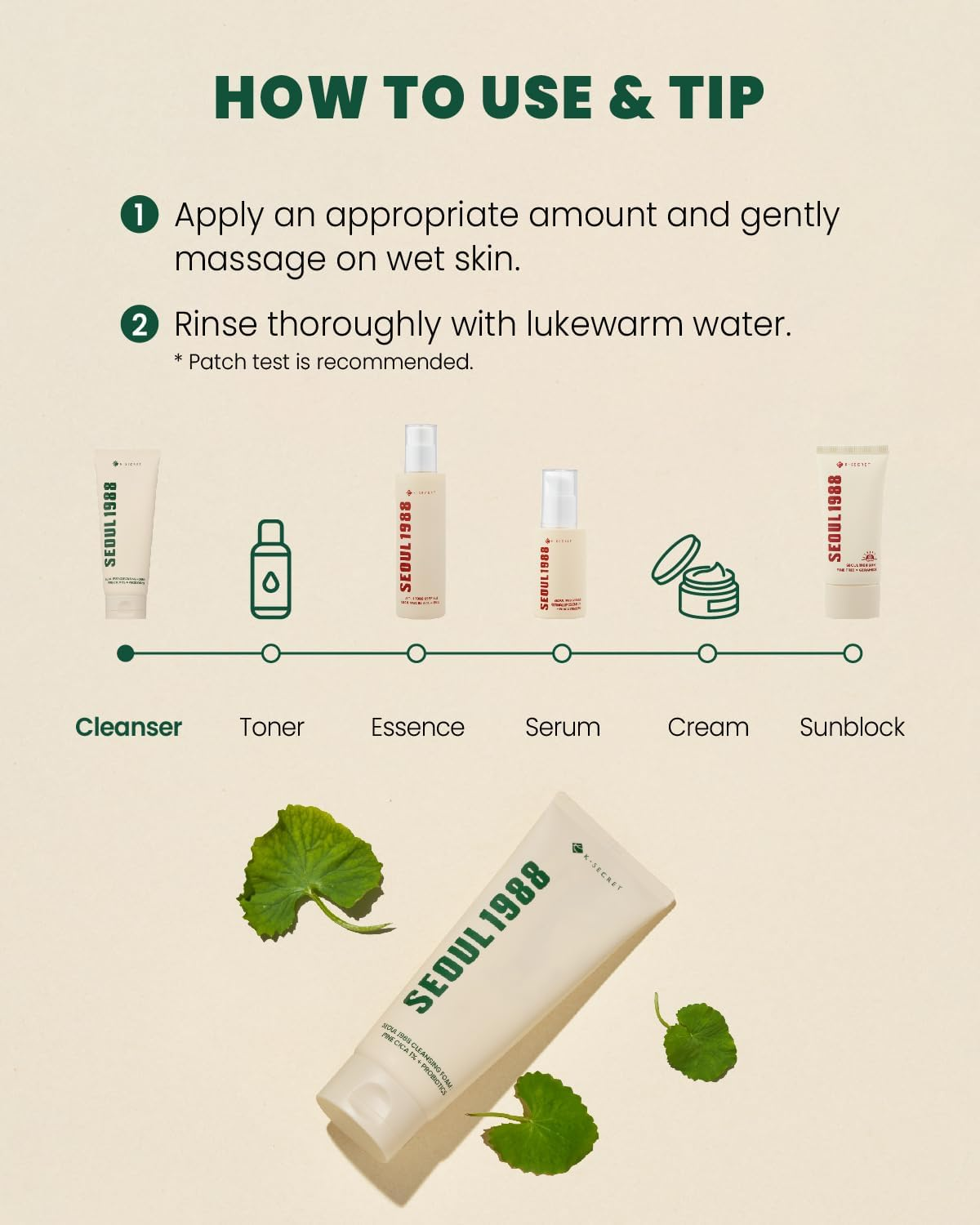 KSECRET SEOUL 1988 Cleansing Foam : Pine Cica 1% + Probiotics, 150Ml/5.07Fl.Oz. image number 4