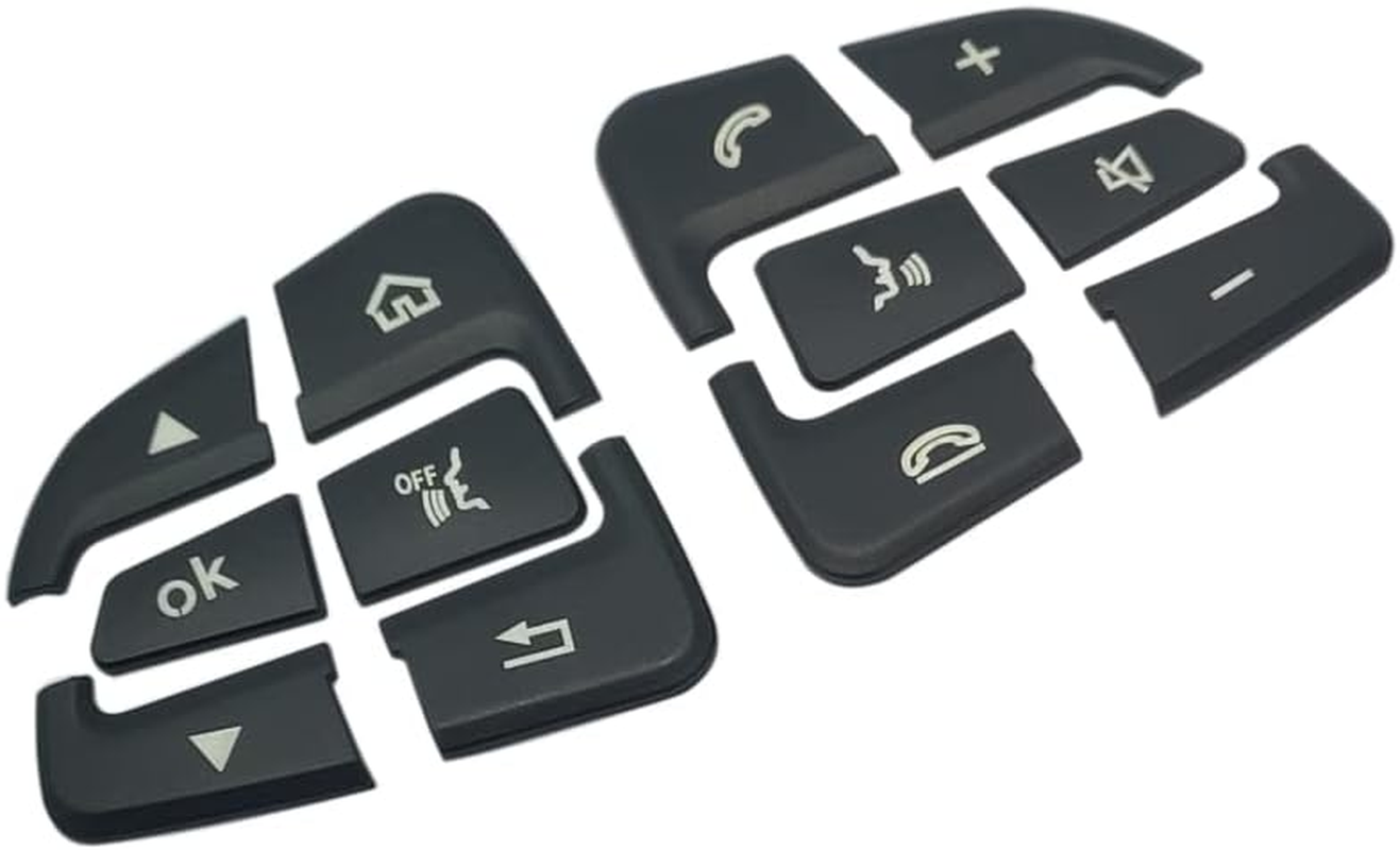 CHEYINGCHIDIY Black Car Steering Wheel Button Switch Trim Cover Sticker for Mercedes Benz a B C E Ml Gl Cla Gla Glk Sl SLK Class W176 W246 W212 W204