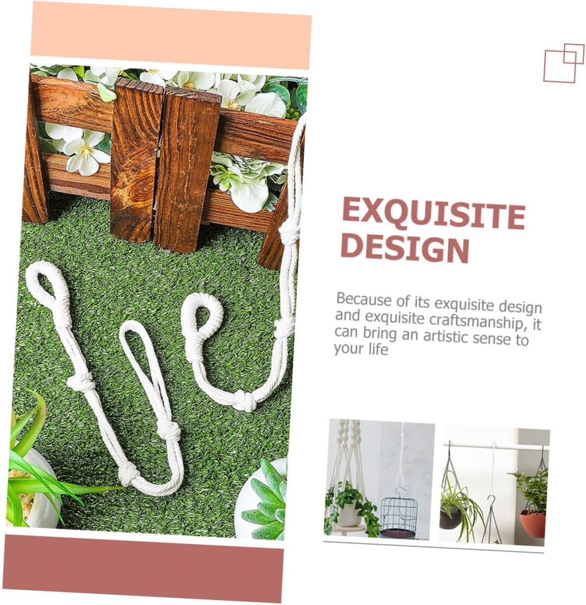 Sosoport 20Pcs Macrame Plant Hanger Extender for Indoor Flower Pots Hanging Basket Holders Rope for Home Gardening Supplies and Plant Stands image number 1