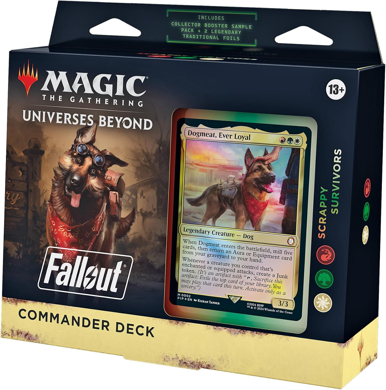 Magic: the Gathering Fallout Commander Deck - Scrappy Survivors (100-Card Deck, 2-Card Collector Booster Sample Pack + Accessories) image number 2
