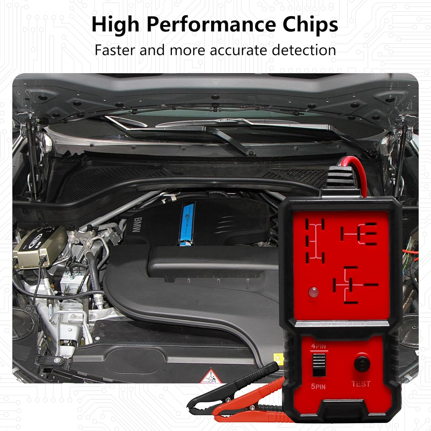 Automotive Relay Tester 12V Car Relay Diagnostic Tool, 12V 4 Needle and 5 -Pin Relay Test, Suitable for Car Enthusiasts, Maintenance Technicians, Handmade DIY, Car Repair Plant. image number 2