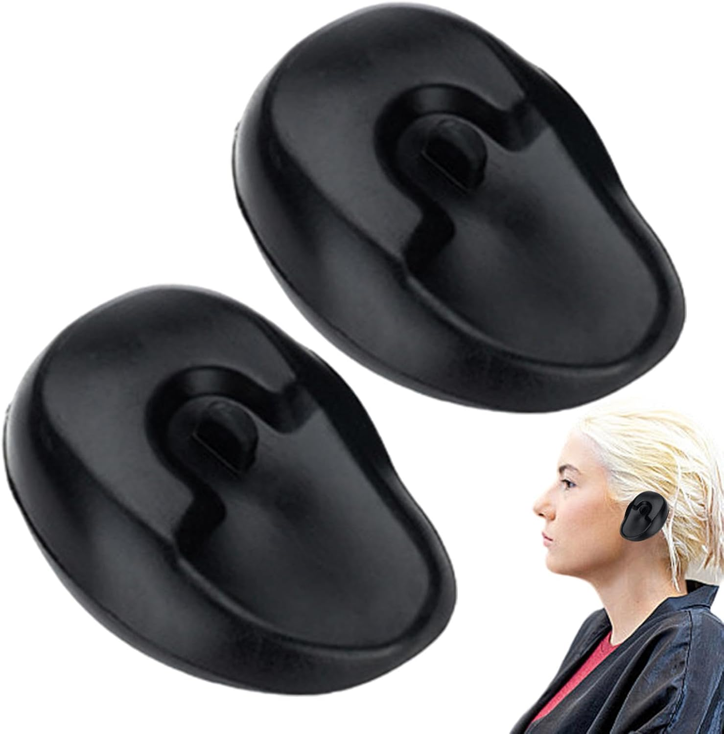 Wezalget Ear Covers for Hair Dye - Ear Shield Protective Cover | Reusable Ear Protectors, Silicone Hair Perm Shield, Waterproof Hair Dye Earmuffs, Hair Styling Tools