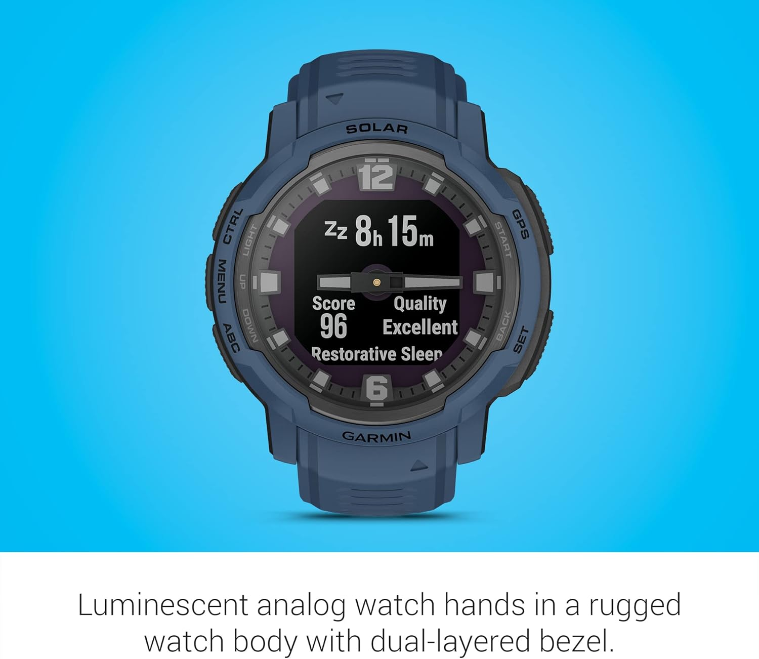 Garmin Instinct&reg; Crossover, Solar Smartwatch, Tidal Blue image number 5