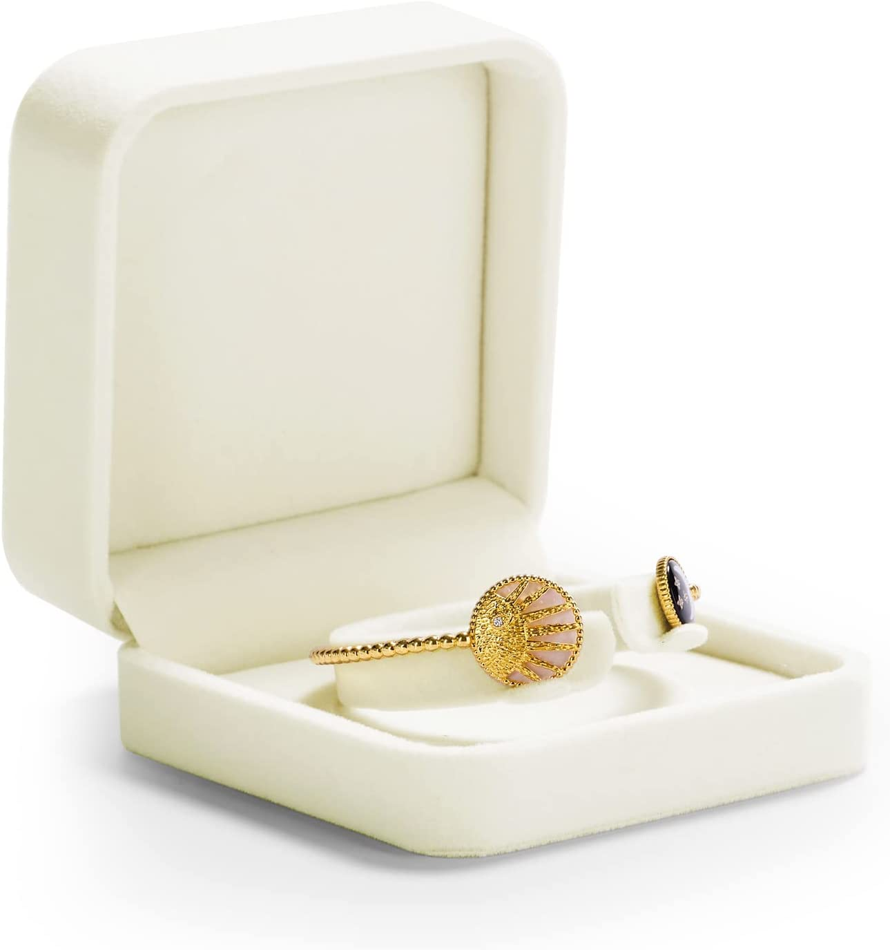 Oirlv Velvet Bracelet Gift Boxes Ring Box White Bangle Gift Box Long Chain Jewelry Boxes Bracelets Display Case for Engagement Wedding Birthday Mom Presents Mothering Sunday