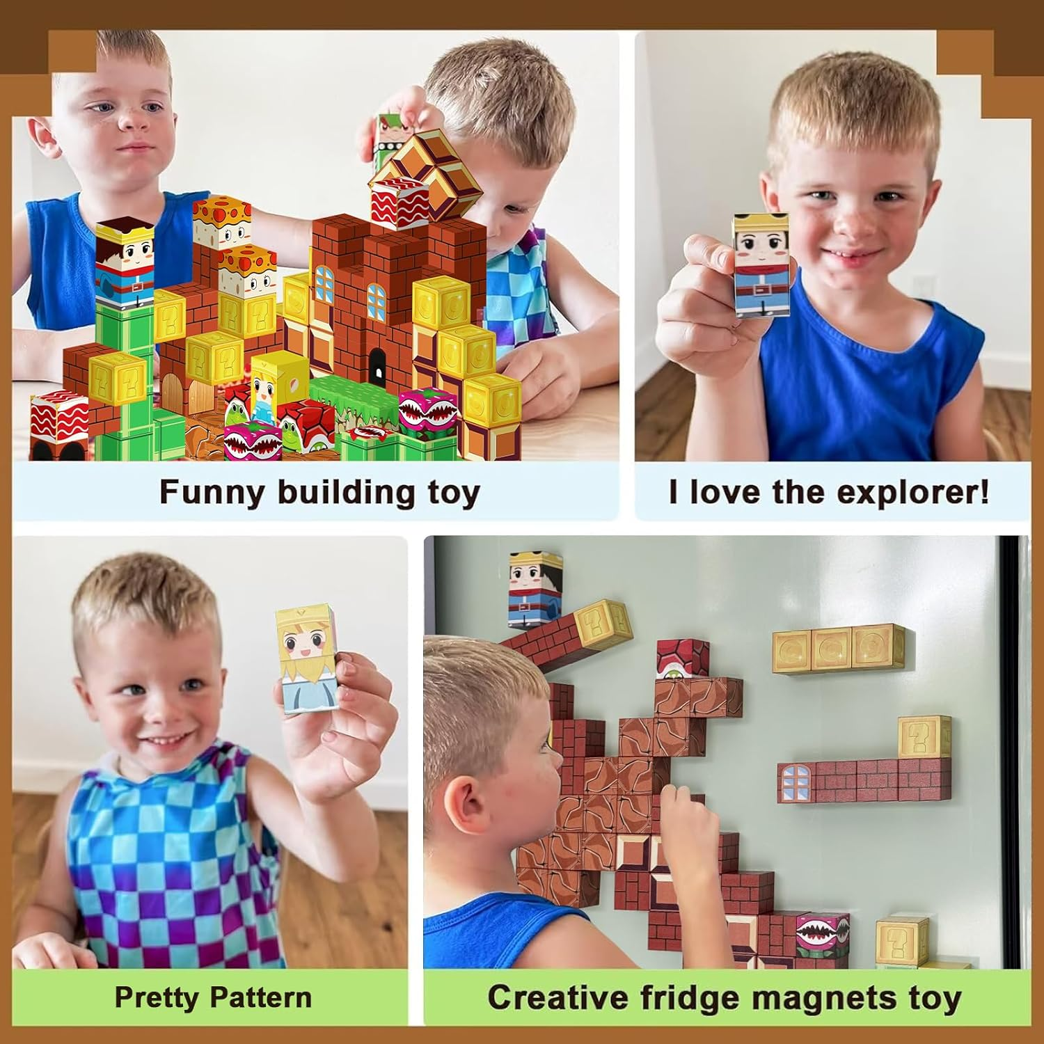 Magnetic Blocks Cubes 132PCS for Boys & Girls Age 3-4 4-5 6-8,STEM Montessori Sensory Toys for Toddlers for 3+ Years Old, Magnetic Construction Toys image number 2