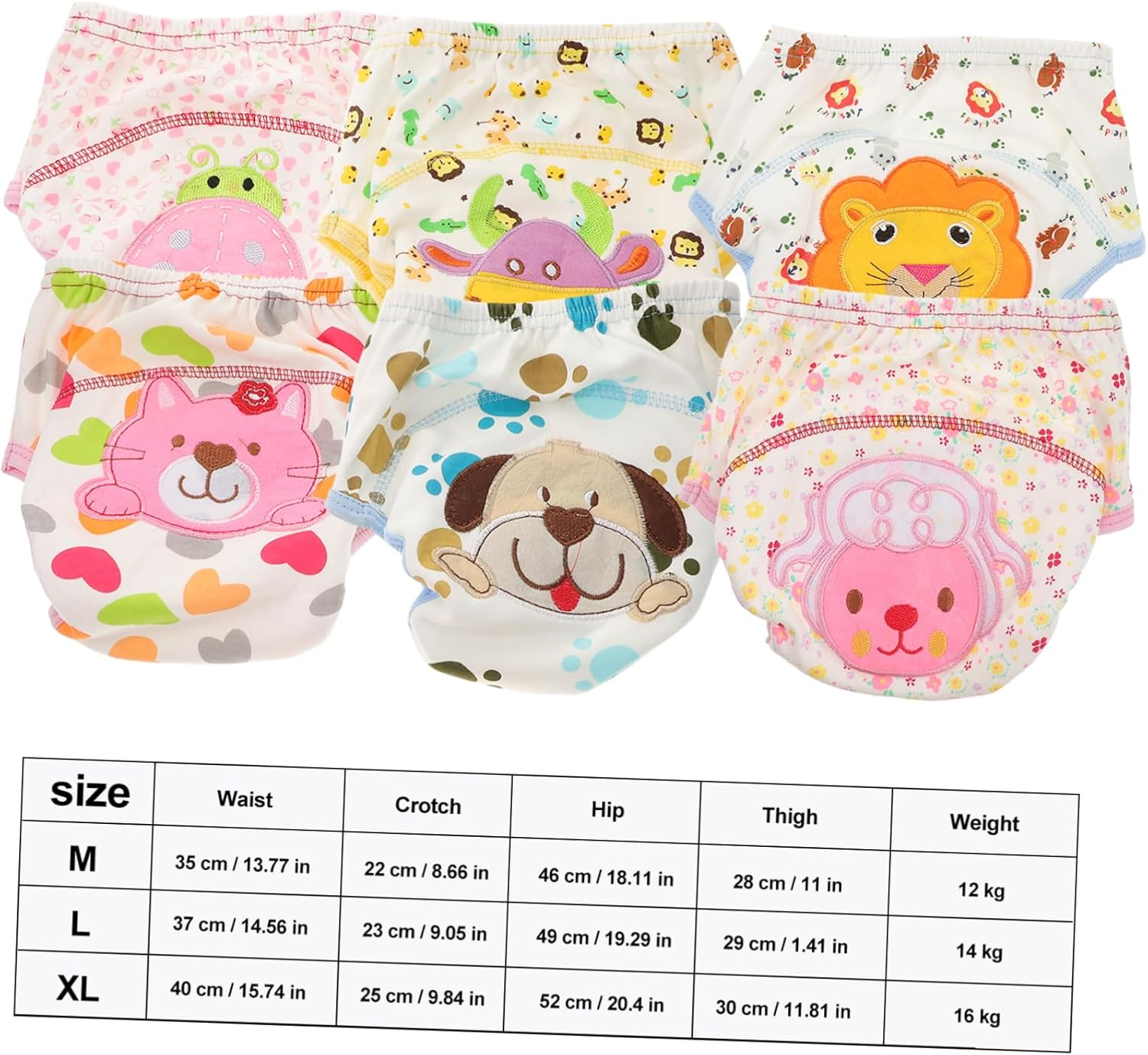 VICASKY 6Pcs Nappy Underwear for Potty Training Pants Size M Soft and Comfortable Training Pants for Toilet Training for Little Ones image number 1